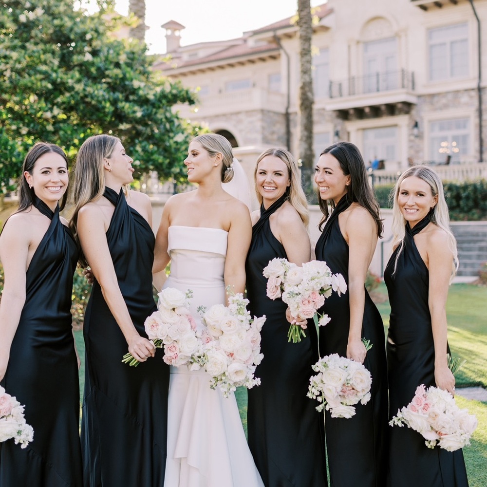 Elegant Black Halter Neck Dress